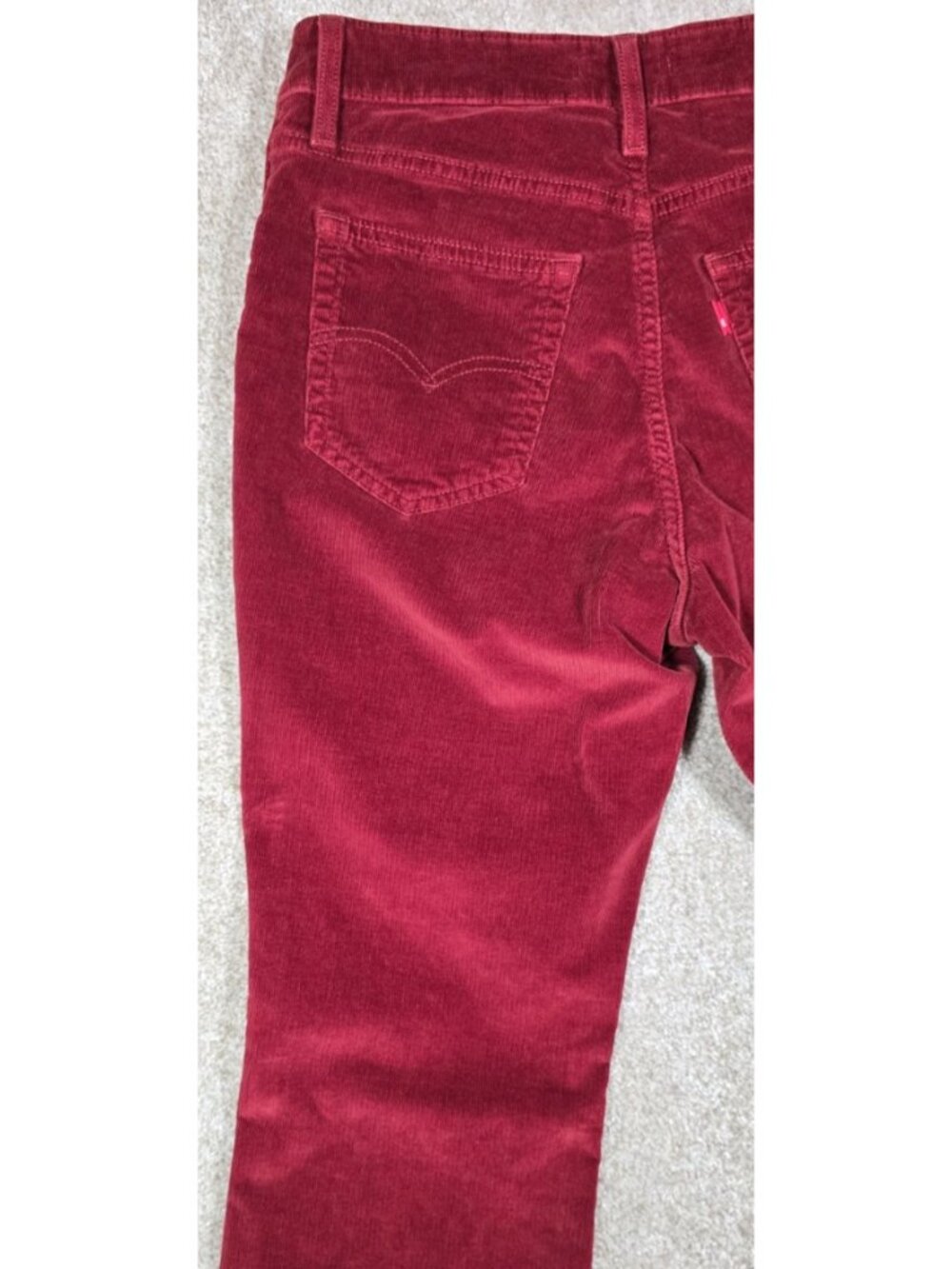 Levi's 725 Red Corduroy Stretch High Rise Bootcut Jeans Western Boho Women's 28 - Picture 16 of 16